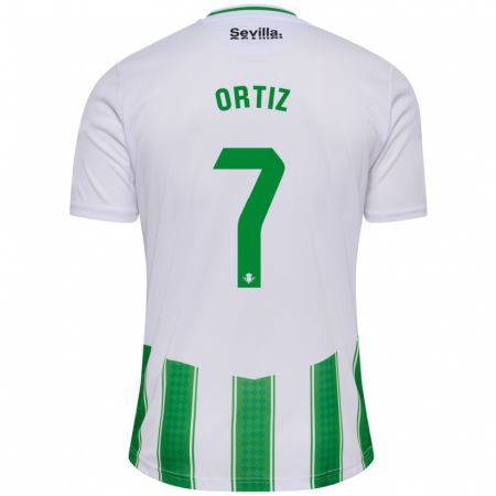 Kandiny Homme Maillot Ángel Ortiz #7 Blanc Tenues Domicile 2023/24 T-Shirt