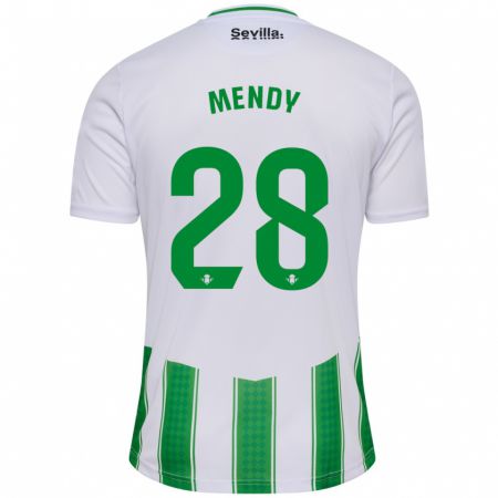 Kandiny Homme Maillot Nobel Mendy #28 Blanc Tenues Domicile 2023/24 T-Shirt
