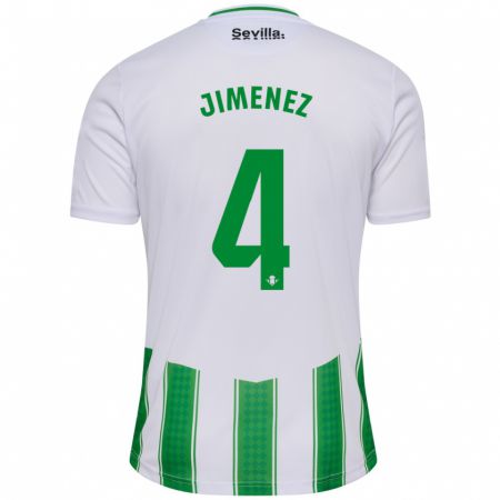 Kandiny Homme Maillot María Jiménez Gutiérrez #4 Blanc Tenues Domicile 2023/24 T-Shirt