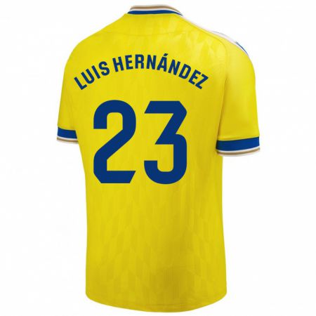 Kandiny Homme Maillot Luis Hernández #23 Jaune Tenues Domicile 2023/24 T-Shirt