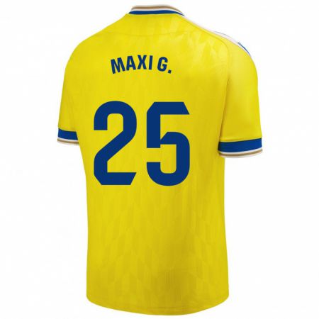 Kandiny Homme Maillot Maxi Gómez #25 Jaune Tenues Domicile 2023/24 T-Shirt