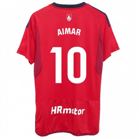 Kandiny Homme Maillot Aimar Oroz #10 Rouge Tenues Domicile 2023/24 T-Shirt