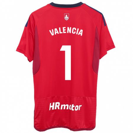 Kandiny Homme Maillot Pablo Valencia #1 Rouge Tenues Domicile 2023/24 T-Shirt