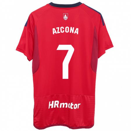 Kandiny Homme Maillot Rubén Azcona #7 Rouge Tenues Domicile 2023/24 T-Shirt