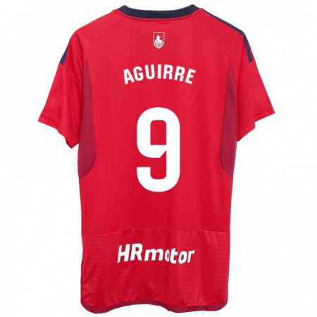Kandiny Homme Maillot Jorge Aguirre #9 Rouge Tenues Domicile 2023/24 T-Shirt