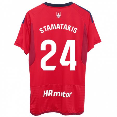 Kandiny Homme Maillot Dimitrios Stamatakis #24 Rouge Tenues Domicile 2023/24 T-Shirt