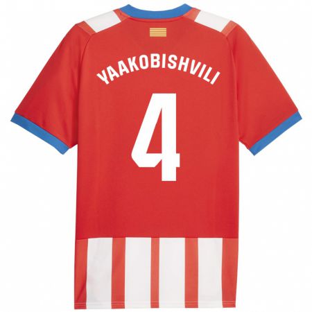 Kandiny Homme Maillot Antal Yaakobishvili #4 Rouge Blanc Tenues Domicile 2023/24 T-Shirt
