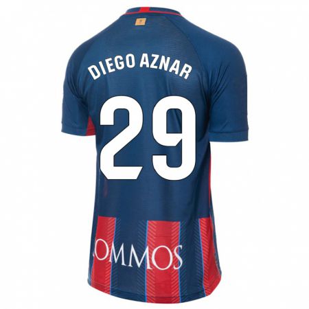 Kandiny Homme Maillot Diego Aznar #29 Marin Tenues Domicile 2023/24 T-Shirt