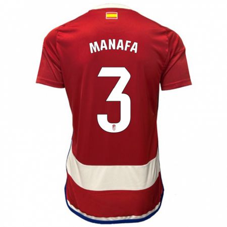 Kandiny Homme Maillot Wilson Manafá #3 Rouge Tenues Domicile 2023/24 T-Shirt