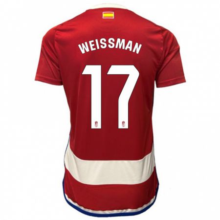 Kandiny Homme Maillot Shon Weissman #17 Rouge Tenues Domicile 2023/24 T-Shirt