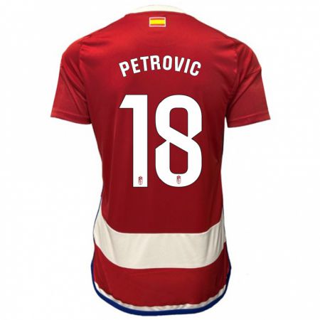 Kandiny Homme Maillot Njegos Petrovic #18 Rouge Tenues Domicile 2023/24 T-Shirt
