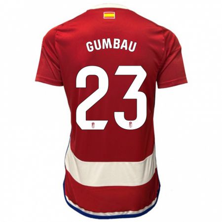 Kandiny Homme Maillot Gerard Gumbau #23 Rouge Tenues Domicile 2023/24 T-Shirt