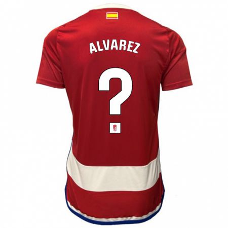 Kandiny Homme Maillot Rubén Álvarez #0 Rouge Tenues Domicile 2023/24 T-Shirt