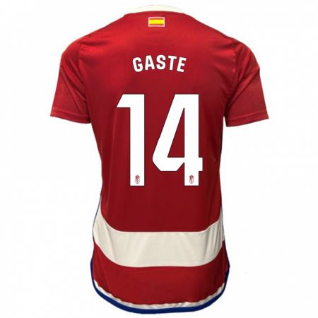 Kandiny Homme Maillot Gaste #14 Rouge Tenues Domicile 2023/24 T-Shirt
