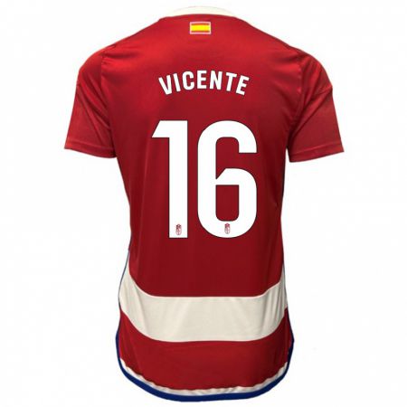 Kandiny Homme Maillot Nerea Vicente #16 Rouge Tenues Domicile 2023/24 T-Shirt