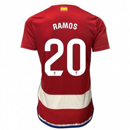 Kandiny Homme Maillot Lucía Ramos #20 Rouge Tenues Domicile 2023/24 T-Shirt