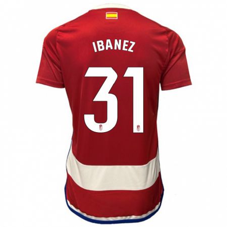 Kandiny Homme Maillot Alba Ibáñez #31 Rouge Tenues Domicile 2023/24 T-Shirt