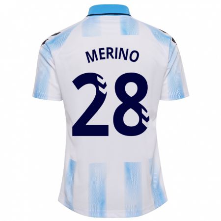 Kandiny Homme Maillot Izan Merino #28 Blanc Bleu Tenues Domicile 2023/24 T-Shirt