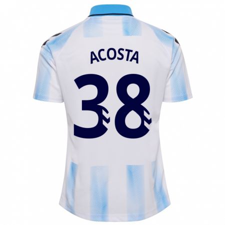 Kandiny Homme Maillot Judith Acosta #38 Blanc Bleu Tenues Domicile 2023/24 T-Shirt