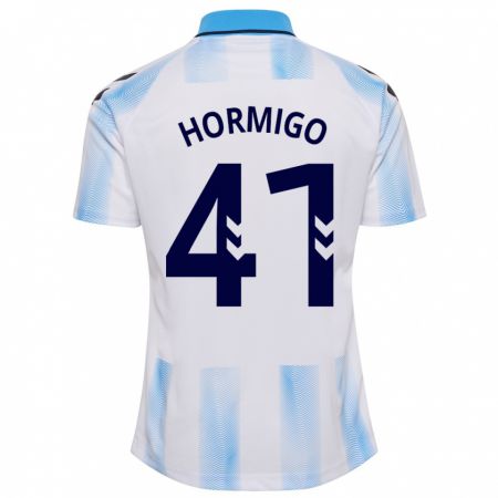 Kandiny Homme Maillot Cintia Hormigo #41 Blanc Bleu Tenues Domicile 2023/24 T-Shirt
