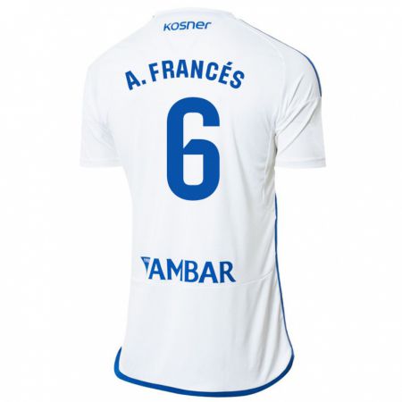Kandiny Homme Maillot Alejandro Francés #6 Blanc Tenues Domicile 2023/24 T-Shirt