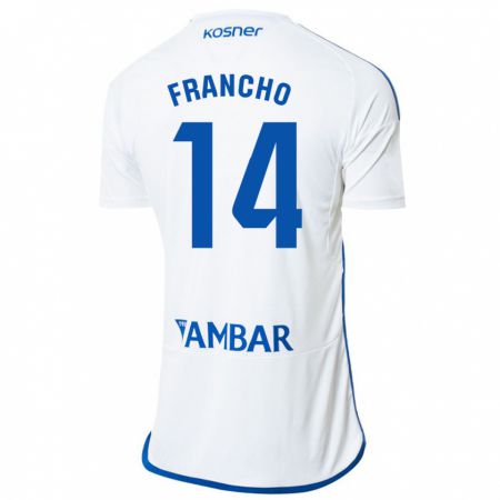 Kandiny Homme Maillot Francho Serrano #14 Blanc Tenues Domicile 2023/24 T-Shirt