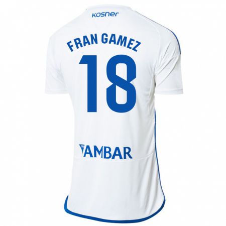 Kandiny Homme Maillot Fran Gámez #18 Blanc Tenues Domicile 2023/24 T-Shirt