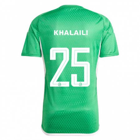 Kandiny Homme Maillot Anan Khalaili #25 Blanc Bleu Tenues Domicile 2023/24 T-Shirt