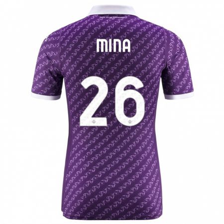 Kandiny Homme Maillot Yerry Mina #26 Violet Tenues Domicile 2023/24 T-Shirt