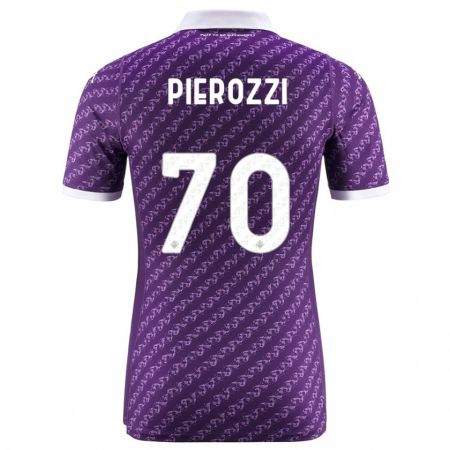 Kandiny Homme Maillot Niccolò Pierozzi #70 Violet Tenues Domicile 2023/24 T-Shirt