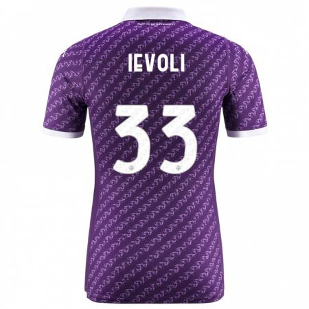 Kandiny Homme Maillot Mattia Ievoli #33 Violet Tenues Domicile 2023/24 T-Shirt