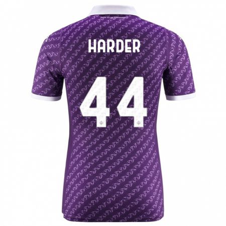 Kandiny Homme Maillot Jonas Harder #44 Violet Tenues Domicile 2023/24 T-Shirt