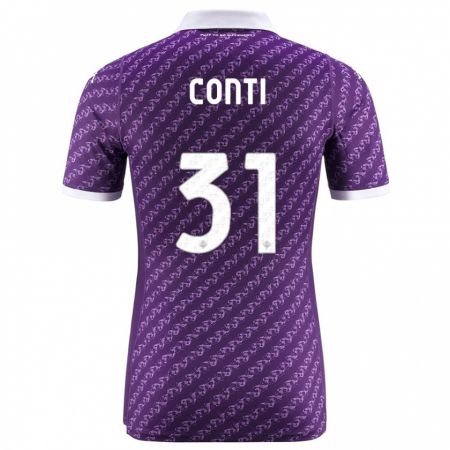 Kandiny Homme Maillot Gabriele Conti #31 Violet Tenues Domicile 2023/24 T-Shirt