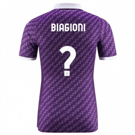 Kandiny Homme Maillot Lorenzo Biagioni #0 Violet Tenues Domicile 2023/24 T-Shirt