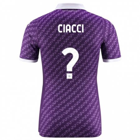 Kandiny Homme Maillot Niccolò Ciacci #0 Violet Tenues Domicile 2023/24 T-Shirt
