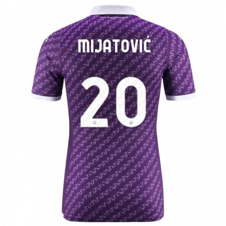 Kandiny Homme Maillot Milica Mijatović #20 Violet Tenues Domicile 2023/24 T-Shirt