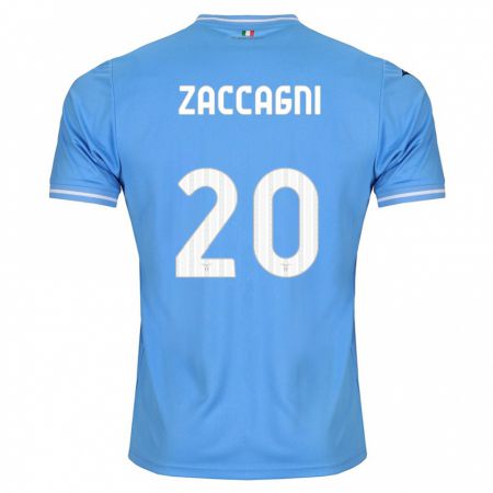Kandiny Homme Maillot Mattia Zaccagni #20 Bleu Tenues Domicile 2023/24 T-Shirt