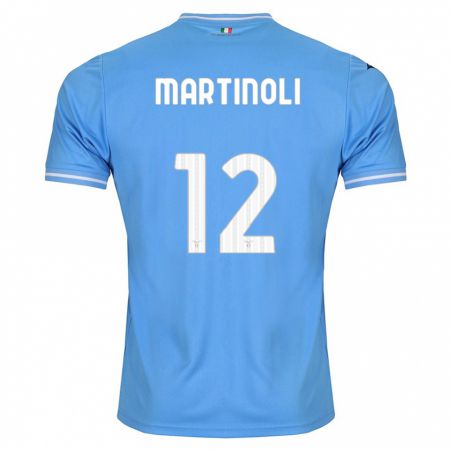 Kandiny Homme Maillot Elettra Martinoli #12 Bleu Tenues Domicile 2023/24 T-Shirt