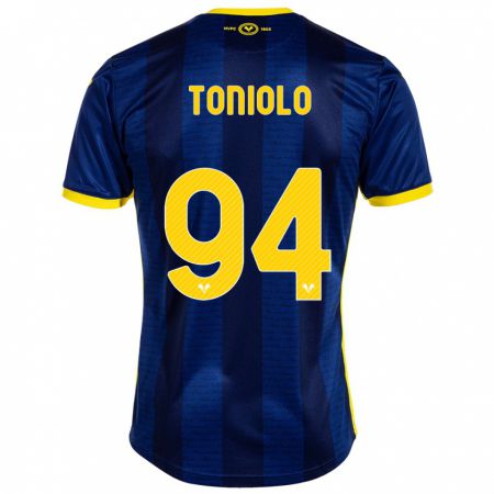 Kandiny Homme Maillot Giacomo Toniolo #94 Marin Tenues Domicile 2023/24 T-Shirt
