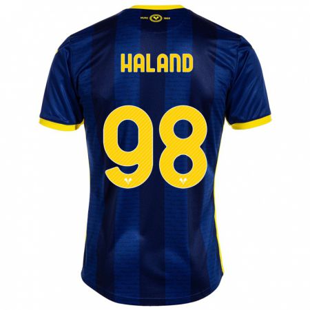 Kandiny Homme Maillot Benedicte Iversen Håland #98 Marin Tenues Domicile 2023/24 T-Shirt