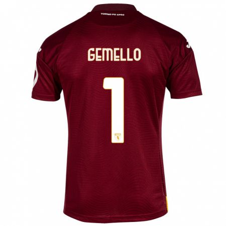Kandiny Homme Maillot Luca Gemello #1 Rouge Foncé Tenues Domicile 2023/24 T-Shirt