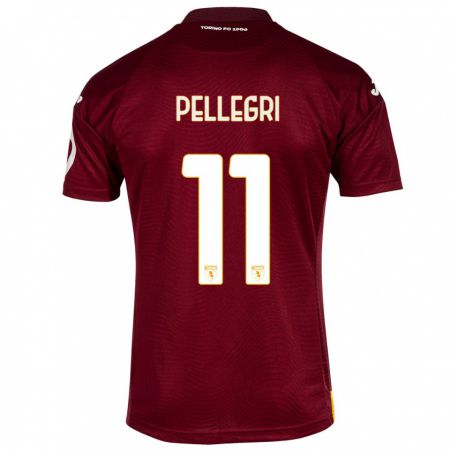 Kandiny Homme Maillot Pietro Pellegri #11 Rouge Foncé Tenues Domicile 2023/24 T-Shirt