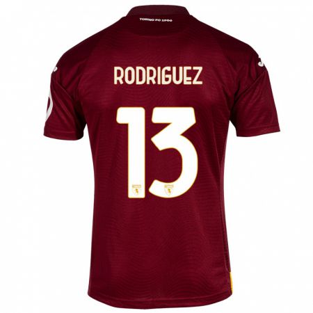 Kandiny Homme Maillot Ricardo Rodríguez #13 Rouge Foncé Tenues Domicile 2023/24 T-Shirt