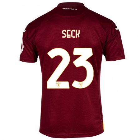 Kandiny Homme Maillot Demba Seck #23 Rouge Foncé Tenues Domicile 2023/24 T-Shirt