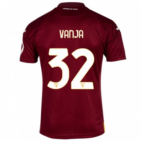 Kandiny Homme Maillot Vanja Milinković-Savić #32 Rouge Foncé Tenues Domicile 2023/24 T-Shirt