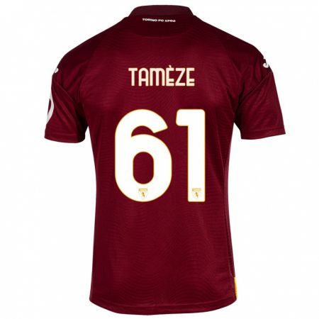 Kandiny Homme Maillot Adrien Tamèze #61 Rouge Foncé Tenues Domicile 2023/24 T-Shirt