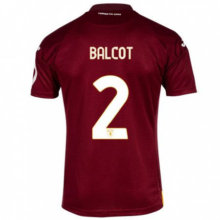 Kandiny Homme Maillot Côme Bianay Balcot #2 Rouge Foncé Tenues Domicile 2023/24 T-Shirt