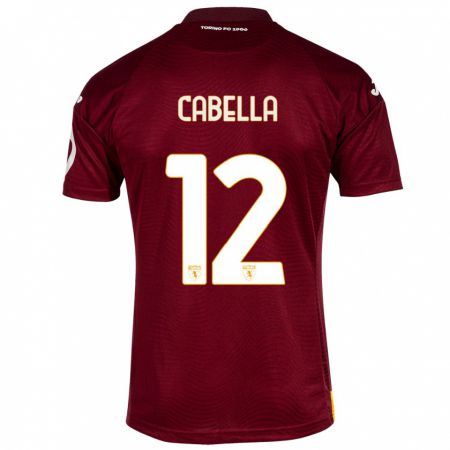 Kandiny Homme Maillot Matteo Cabella #12 Rouge Foncé Tenues Domicile 2023/24 T-Shirt