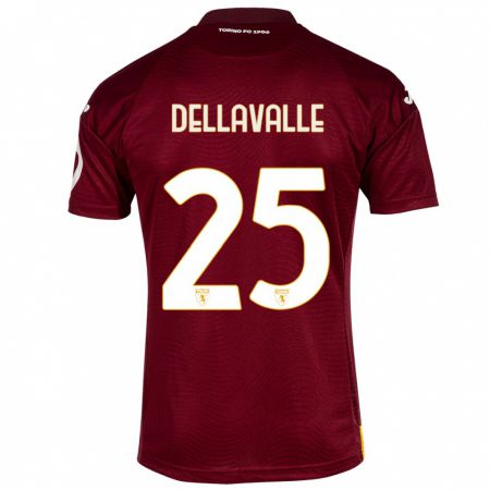 Kandiny Homme Maillot Alessandro Dellavalle #25 Rouge Foncé Tenues Domicile 2023/24 T-Shirt