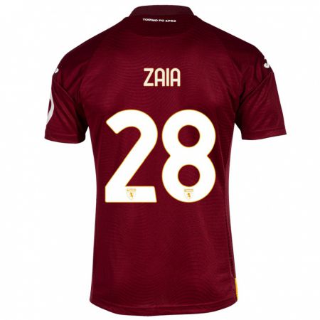 Kandiny Homme Maillot Edoardo Zaia #28 Rouge Foncé Tenues Domicile 2023/24 T-Shirt